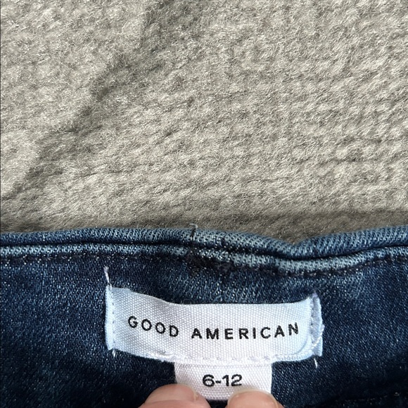 Good American Dark Blue Ankle Slim Jeans Raw Hem - Picture 4 of 10